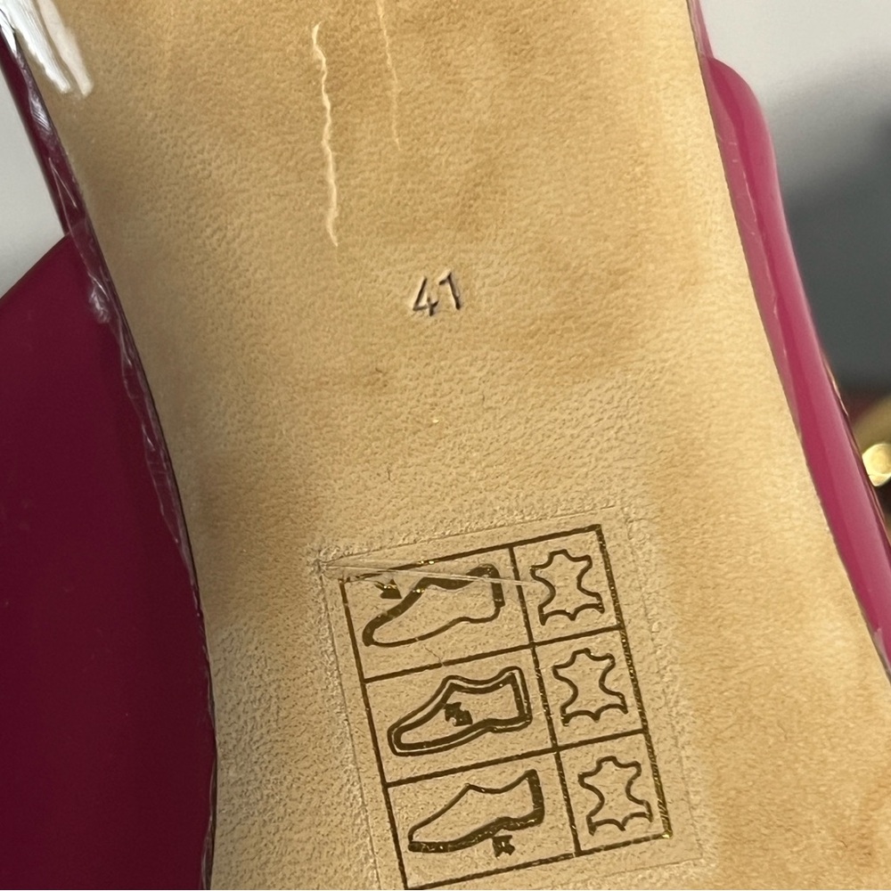 Dolce & Gabbana Fuchsia CIABATTA TACCO with Gold Interlocking Heels SZ 41EU/11US - Picture 11 of 15